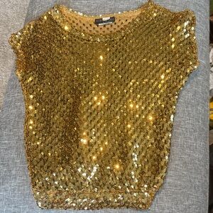 Elegant Gold Sequin Blouse